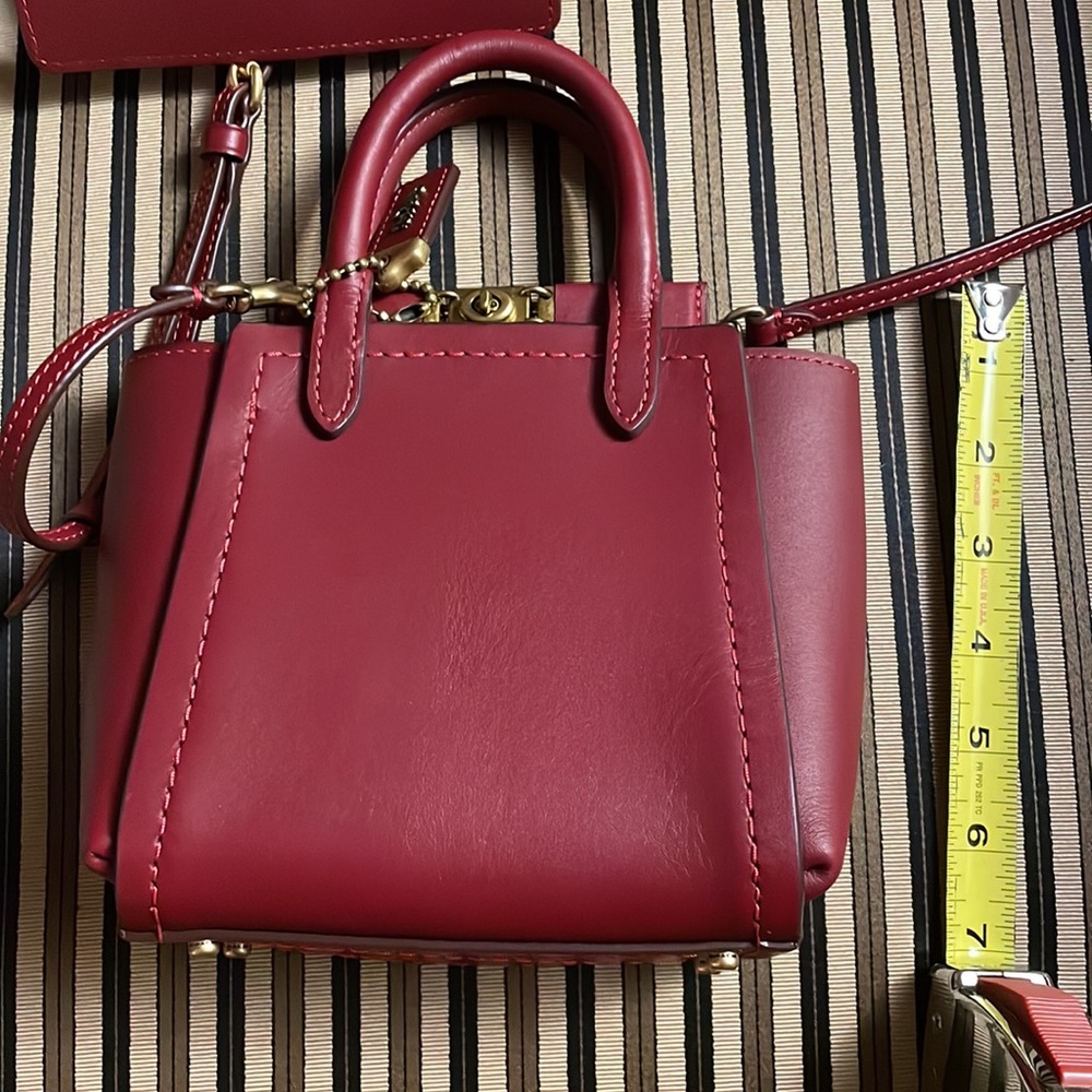 Coach 1941 Troupe mini Tote 16 Red w/ brass Crossbody Mini Bag Handbag 79401 - Picture 7 of 12